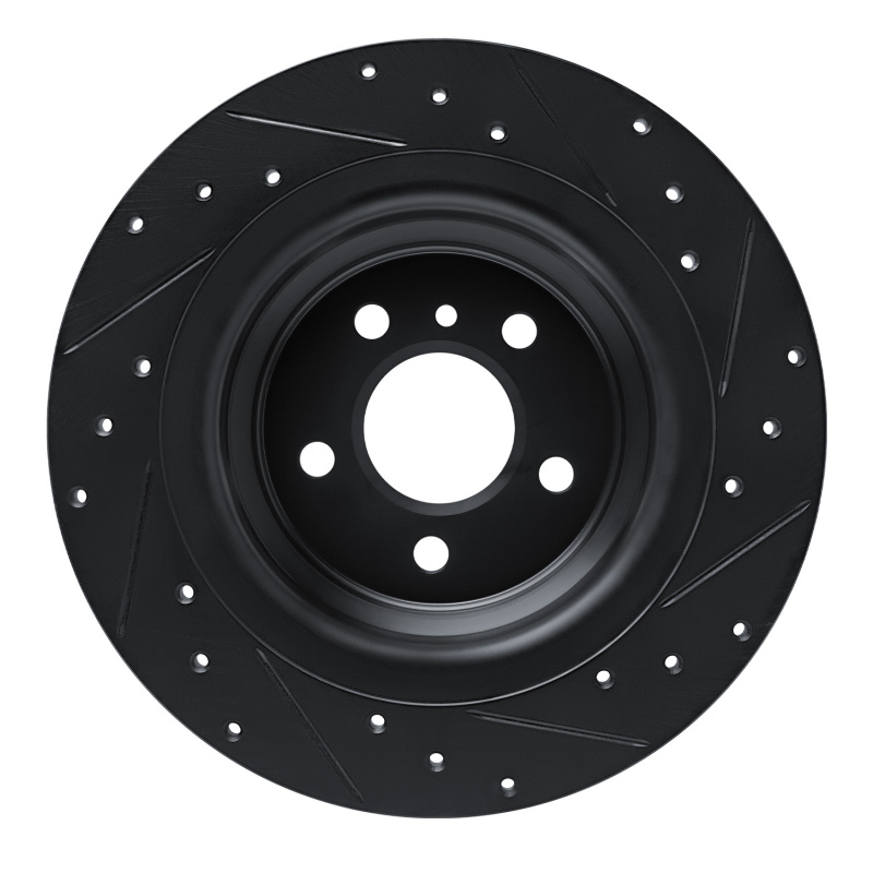 Mercedes-Benz GLE300D Brake Rotor (1) - Rear Left - R1 Concepts - Drilled & Slotted - Black - `12-`18